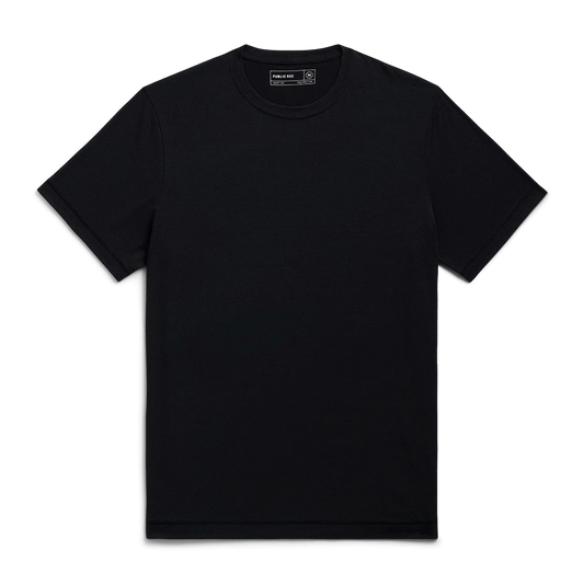 Men's Adapt Shirt Black Flat Lay Angle.