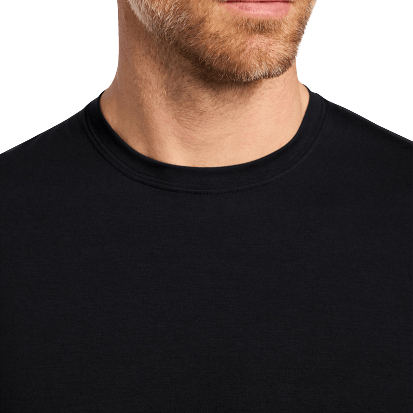 Men's Adapt Shirt Black Collar Detail Angle.