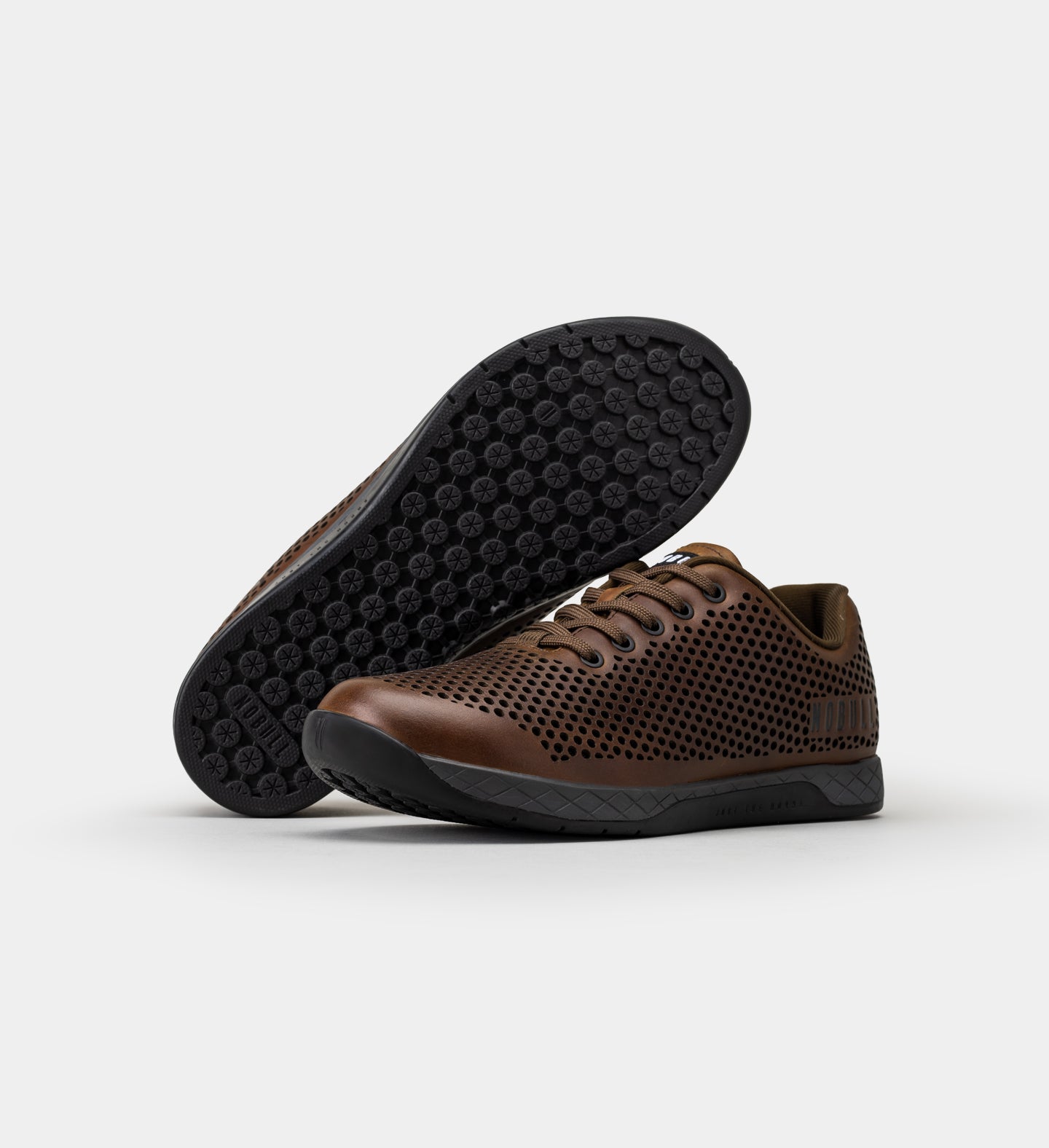 Men s Coffee Leather Trainer NOBULL